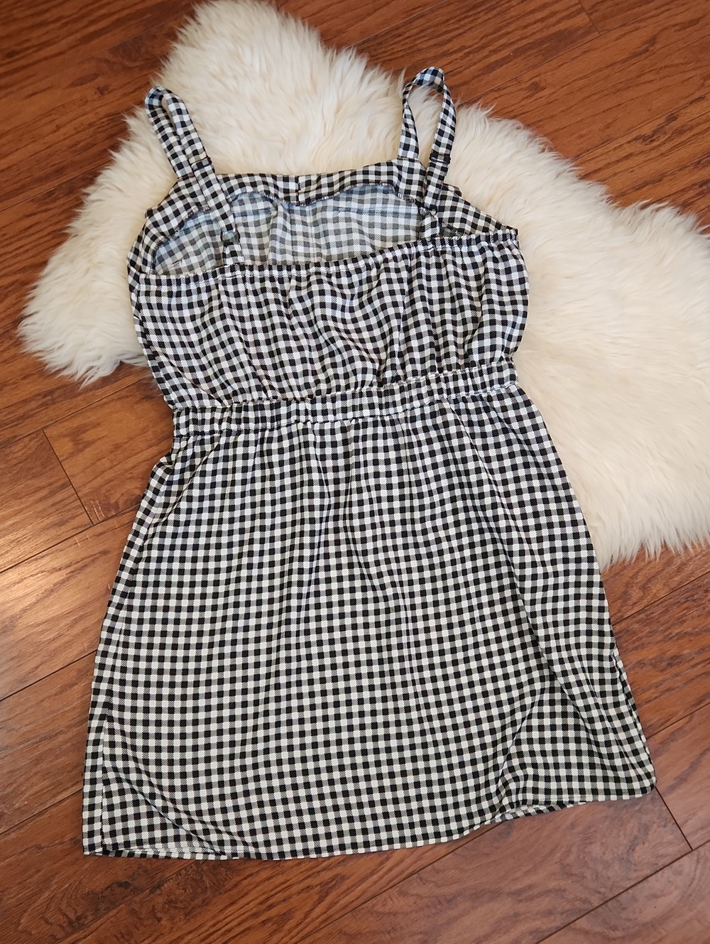 A Hint Of Blush Black & White Gingham Mini Dress - Picture 3 of 5